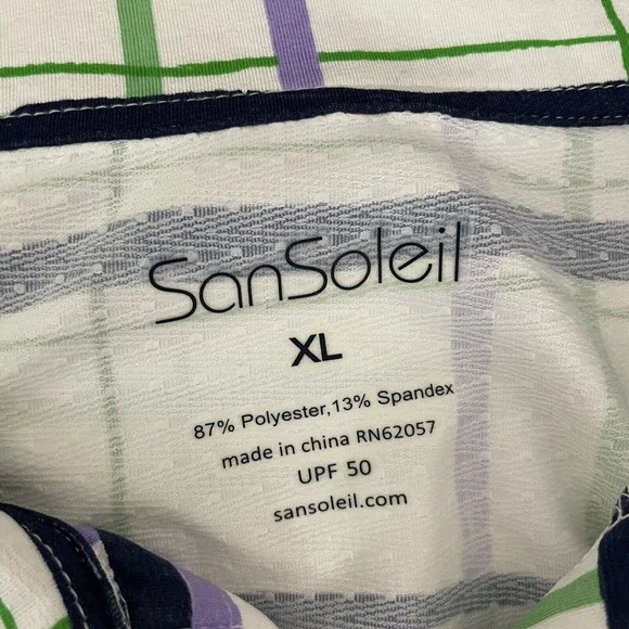 SanSoleil Women UPF 50  Long mesh sleeve 1/4 Zip Golf top shirt Size XL - Picture 6 of 6